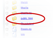 Le dossier "public_html" dans votre Espace