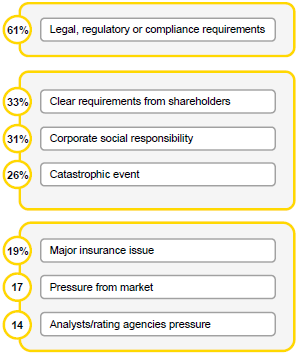 Classement des facteurs externes incitant les entreprises au Risk management