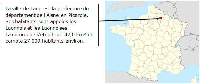 Situation de Laon sur une carte de France