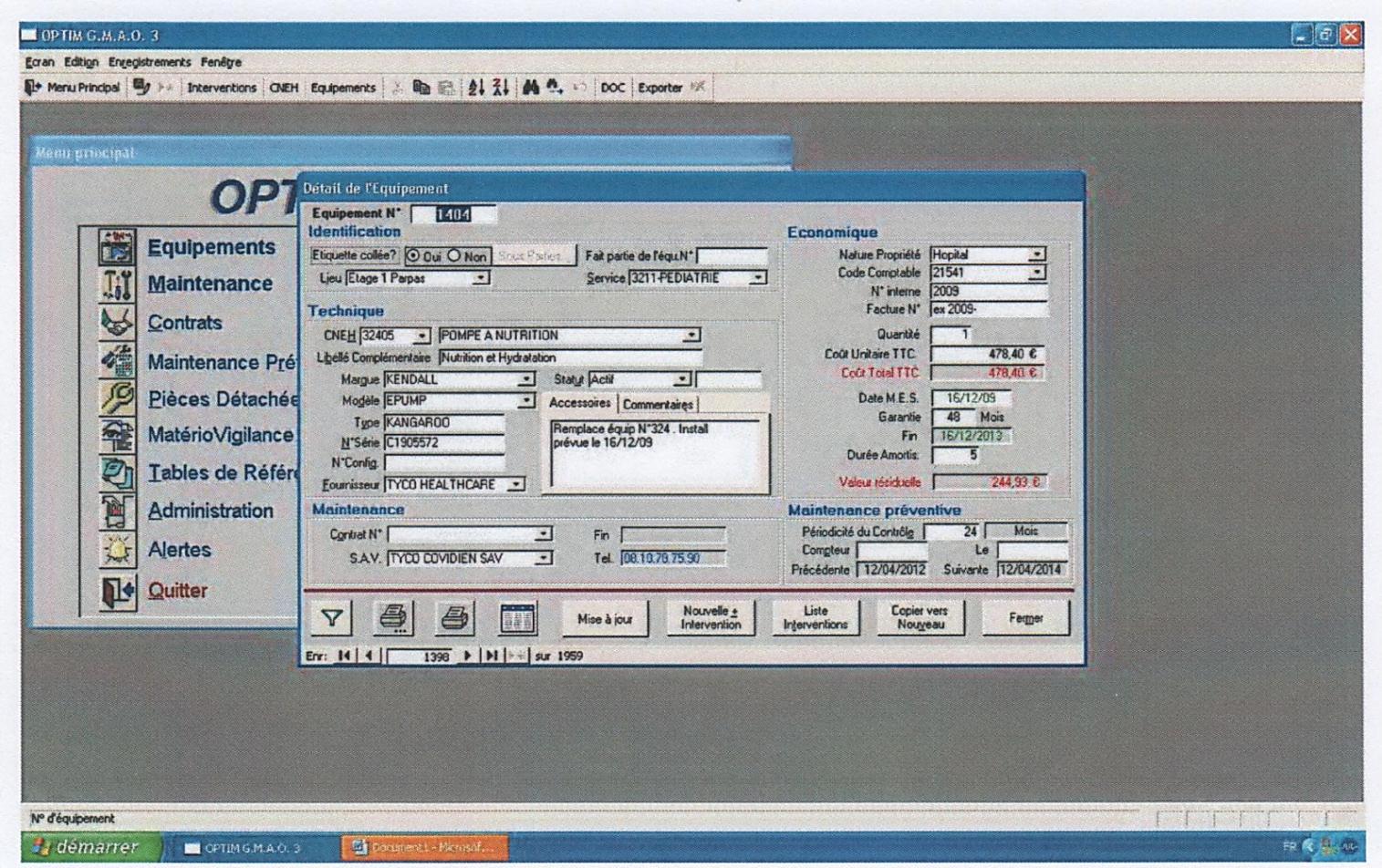 copie écran
                      logiciel GMaO