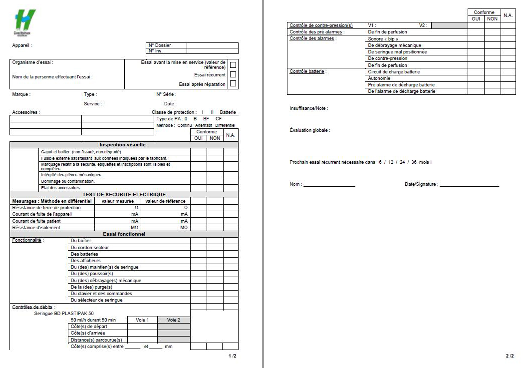 Fiche de contrôle