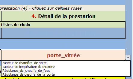 Outil métrologique : détail de la prestation