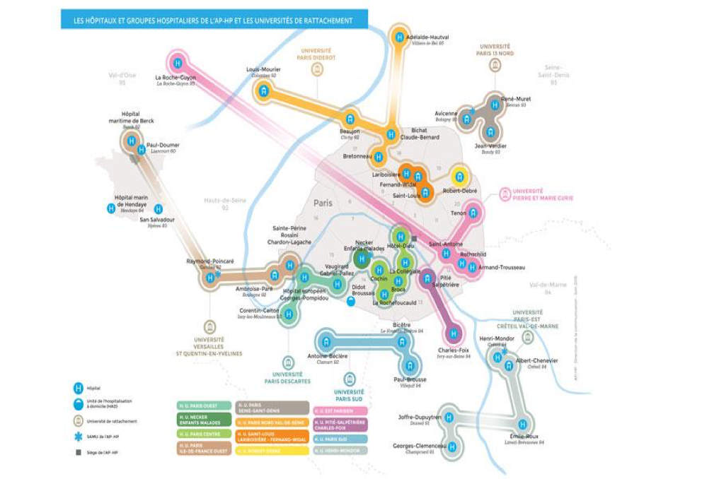Figure 1 : Carte des groupes hospitaliers de
        l'assistance Publique-Hpitaux de Paris