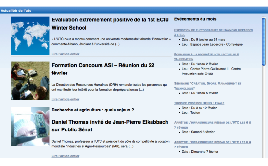 Les actualités de l'UTC