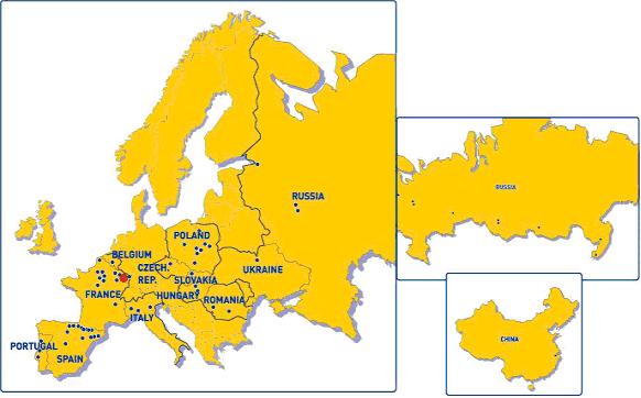 Implantations groupe
