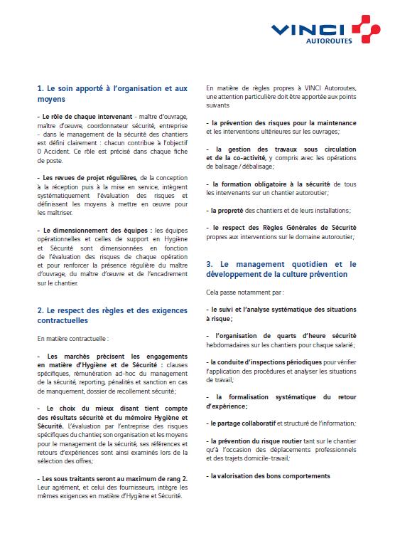 Annexe 4 : Politique S��curit��
                        ma�0�6trise d'ouvrage VINCI Autoroutes (image 2/2)