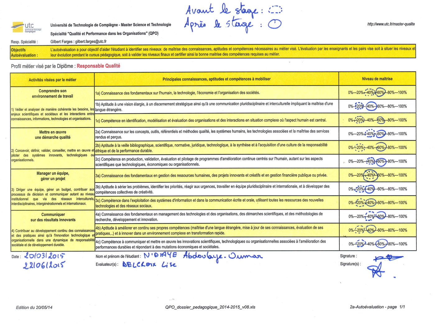 Fiche autoevaluation abdoulaye avant apres