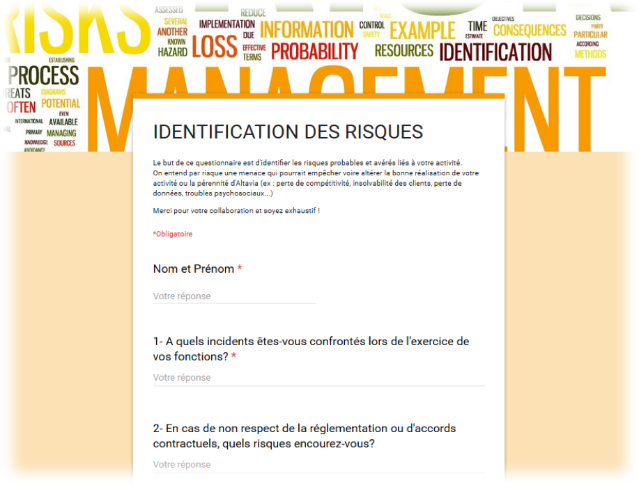 Questionnaire des risques