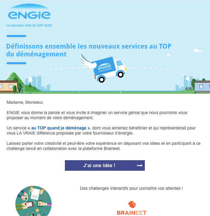 Figure 2 : Démarche
          d’Engie pour impliquer ses clients dans l’amélioration de ses
          processus