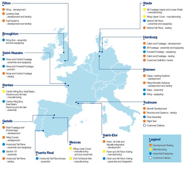 usines
        principales A350